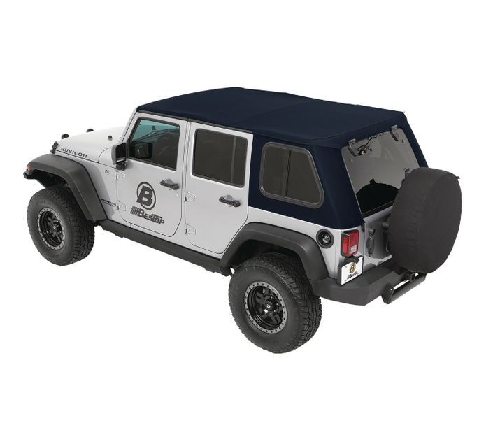 Мягкая крыша софт топ Jeep Wrangler JK 07-18 4 Door (Navy Blue Twill) Trektop Bestop 5486369