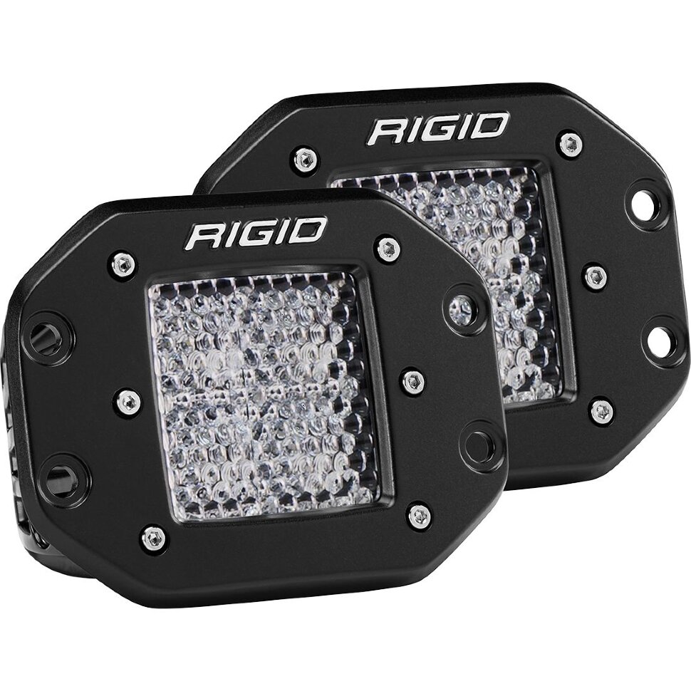 Комплект дополнительных Led фар скрытого монтажа 3x3" Flood/Diffused D-Series Rigid Industries 212513