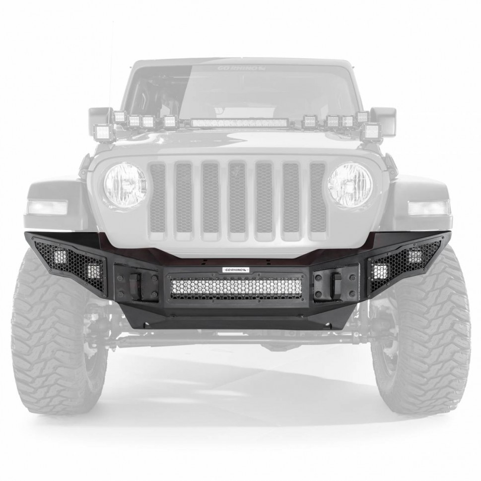 Передний полноразмерный бампер под лебедку Jeep Gladiator JT/Wrangler JK/JL 07-23 Rockline Go Rhino 331200T