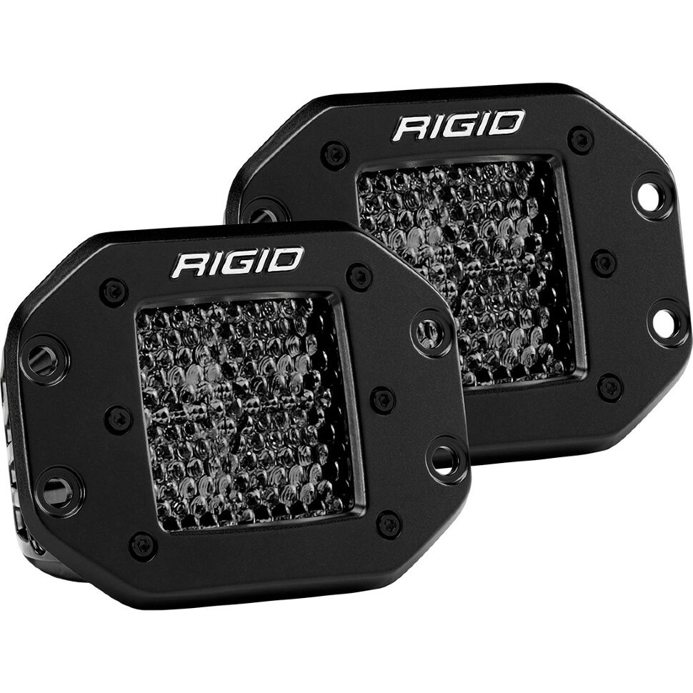 Комплект дополнительных Led фар скрытого монтажа 3x3" Spot/Diffused D-Series Rigid Industries 212513BLK