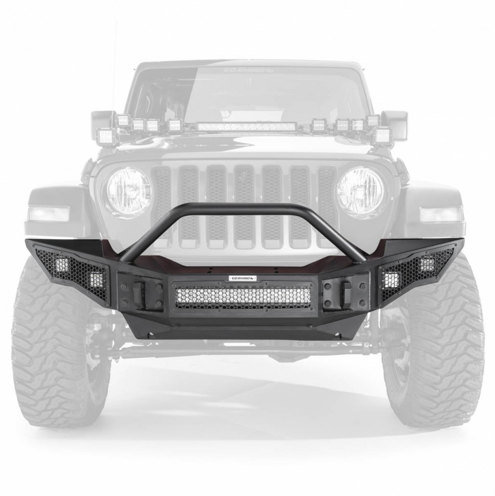 Передний полноразмерный бампер под лебедку Jeep Gladiator JT/Wrangler JK/JL 07-23 Rockline Go Rhino 331201T
