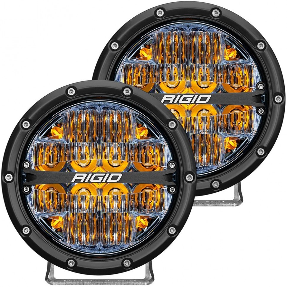 Дополнительные led фары 6" Водительский свет янтарная подсветка (пара) 360-Series Rigid Industries 36206