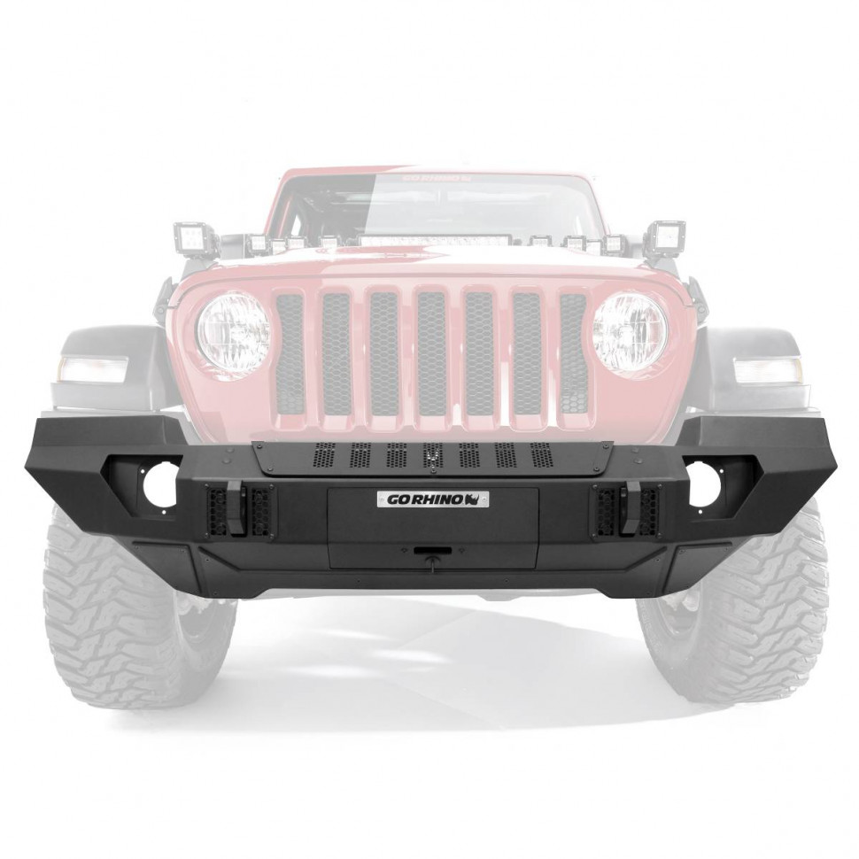 Передний полноразмерный бампер под лебедку Jeep Gladiator JT/Wrangler JK/JL 07-23 Trailline Go Rhino 230121T