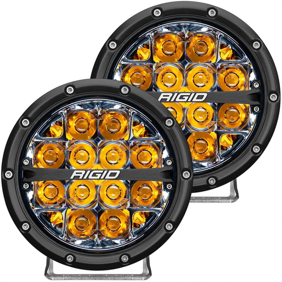 Дополнительные led фары 6" Дальний свет янтарная подсветка (пара) 360-Series Rigid Industries 36201