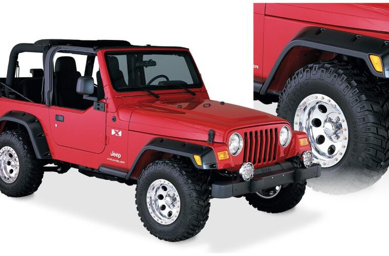 Расширители колесных арок Jeep Wrangler TJ 97-06 к-кт 4шт Pocket Style Bushwacker 10917-07