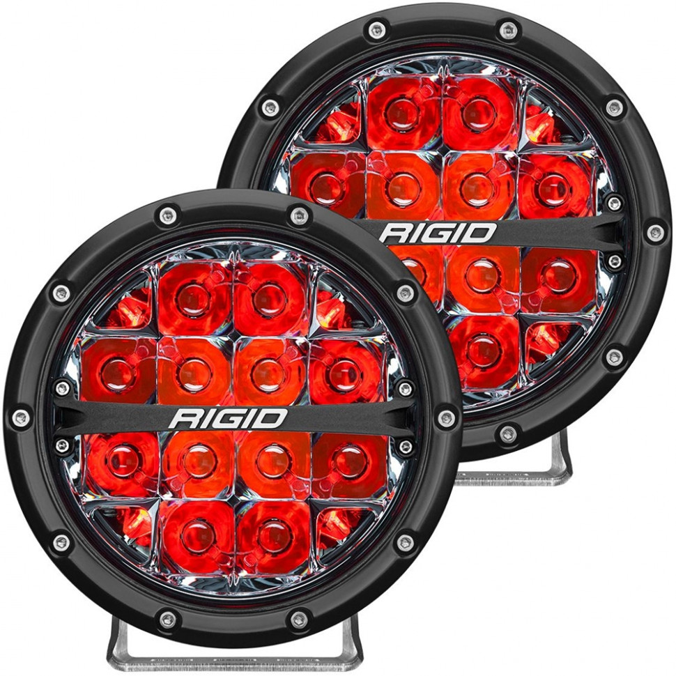 Дополнительные led фары 6" Дальний свет красная подсветка (пара) 360-Series Rigid Industries 36203