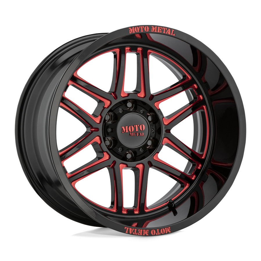 Колесный диск Moto Metal Folsom Gloss Black Milled W/Red Tint 20x10 ET-18 MO99221050918N