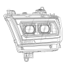 Комплект передних фар Dodge Ram 1500 19-23 LUXX-Series AlphaRex 880576