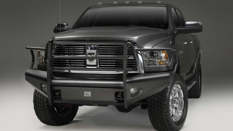 Передний бампер с защитной дугой Black Steel Elite Dodge Ram 2500/3500/4500/5500 10-18 Fab Fours DR10-Q2960-1