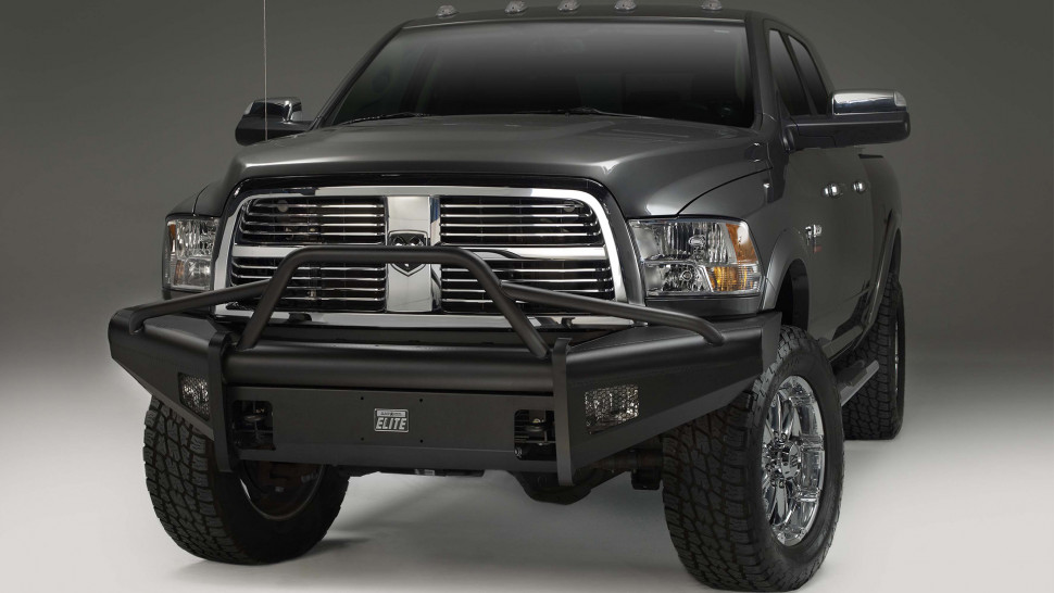 Передний бампер с центральной дугой Black Steel Elite Dodge Ram 2500/3500/4500/5500 10-18 Fab Fours DR10-Q2962-1