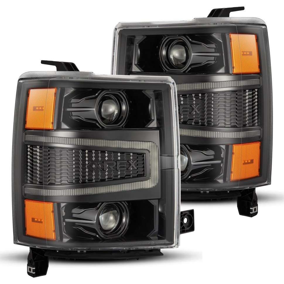 Комплект передних фар Chevrolet Silverado 1500 14-15 LUXX-Series AlphaRex 880244