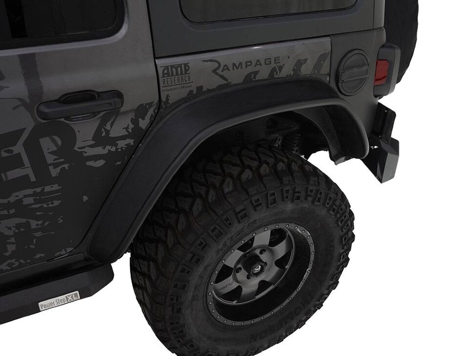 Расширители колесных арок Jeep Wrangler JL 18-25 задн 2шт. Flat Bushwacker 10100-07