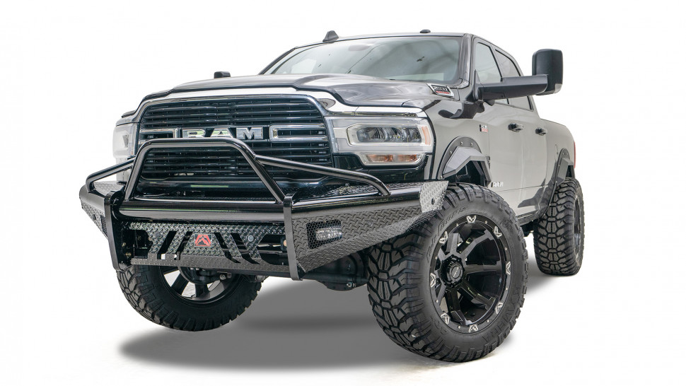 Передний бампер с центральной дугой Black Steel Dodge Ram 2500/3500/4500/5500 19-22 Fab Fours DR19-S4462-1