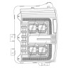 Комплект передних фар Ford F-250/F-350/F-450/F-550 11-16 NOVA-Series AlphaRex 880148