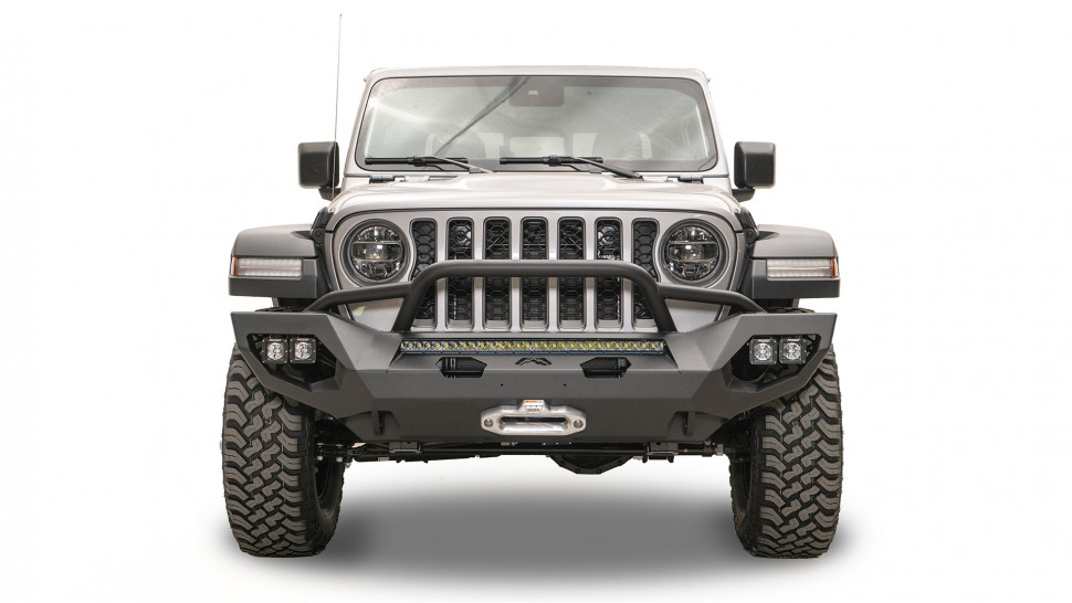 Передний бампер с центаральной дугой Matrix Jeep Wrangler JL/Gladiator JT 18-22 Fab Fours JL18-X4652-1