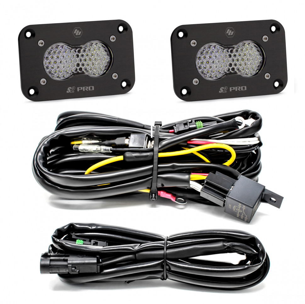 Дополнительные LED фары скрытого монтажа 2.93"x1.68" Рабочий/Широкий свет (пара) S2 Pro LED Light Baja Designs 487808