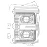 Комплект передних фар Ford F-250/F-350/F-450/F-550 11-16 LUXX-Series AlphaRex 880143