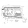 Комплект передних фар Toyota Tacoma 05-11 PRO-Series AlphaRex 880736
