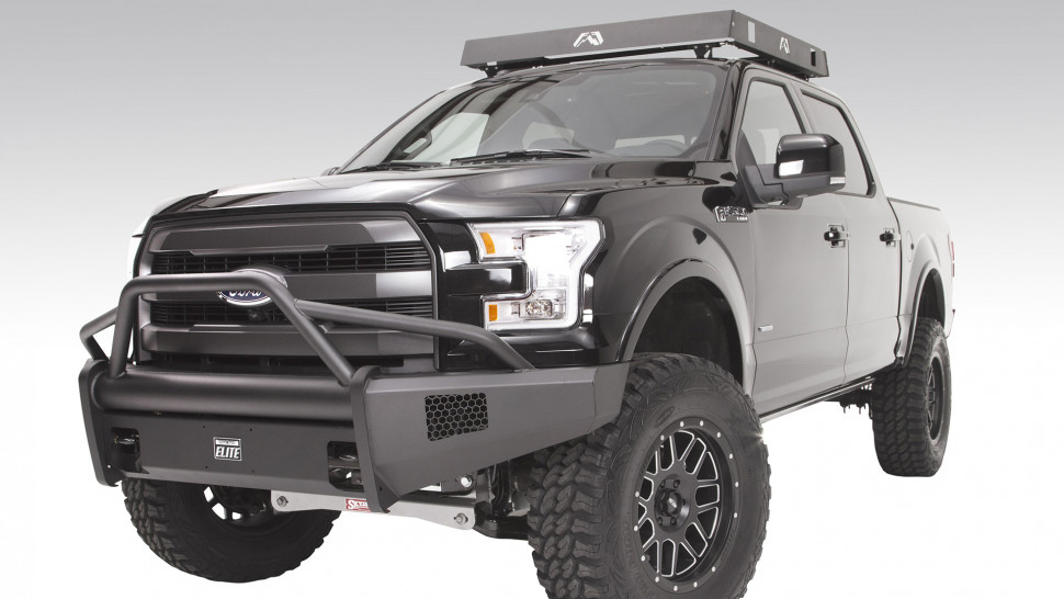 Передний бампер с центральной дугой Black Steel Elite Ford F-150 09-14 Fab Fours FF09-R1962-1