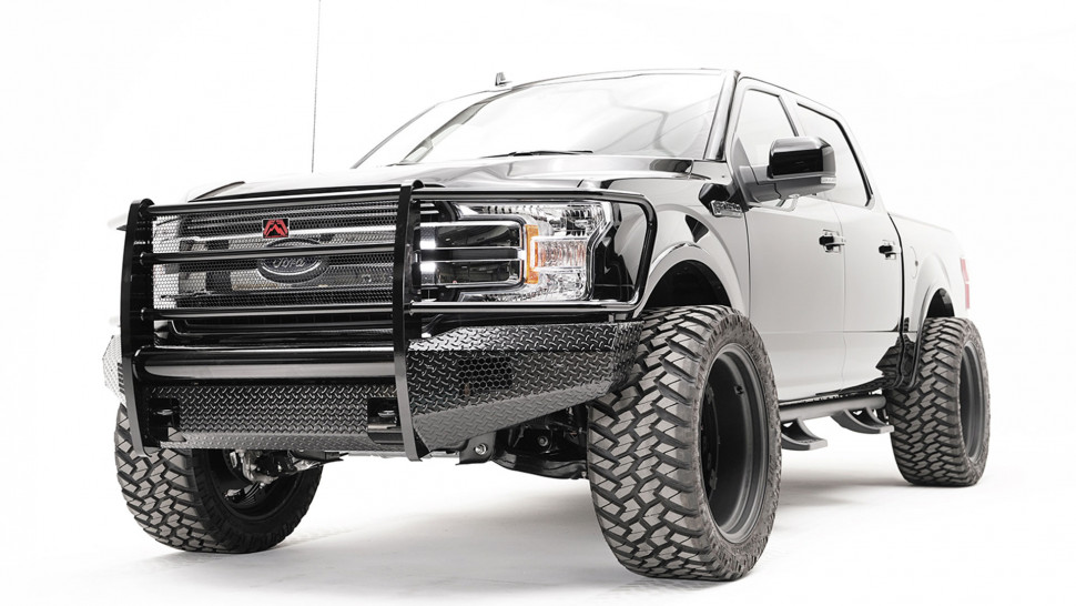 Передний бампер с защитной дугой Black Steel Ford F-150 21-22 Fab Fours FF21-K5060-1