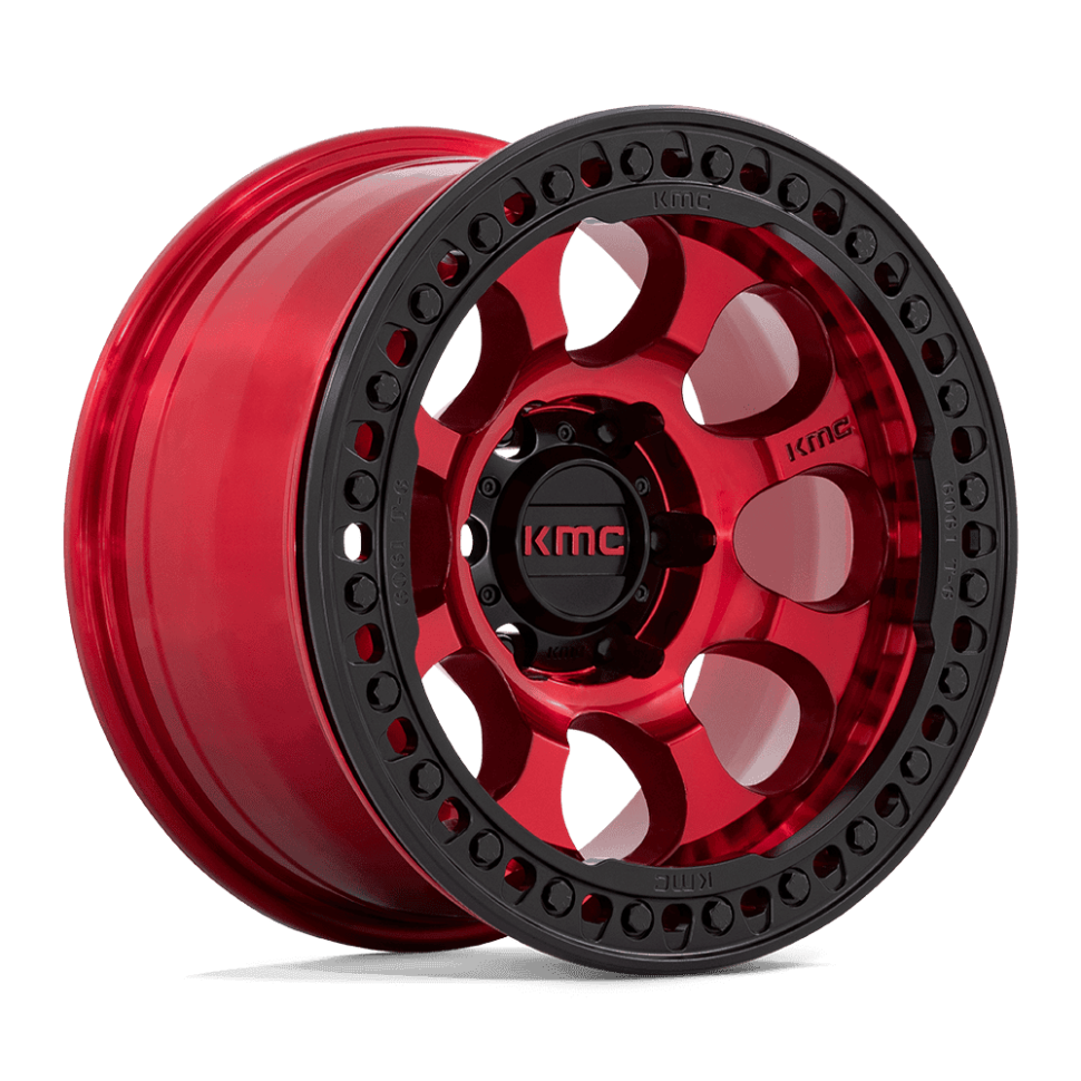 Колесный диск KMC Wheels Riot Beadlock Candy Red W/Satin Black Ring 17x9 ET-38 KM237QB17906038N