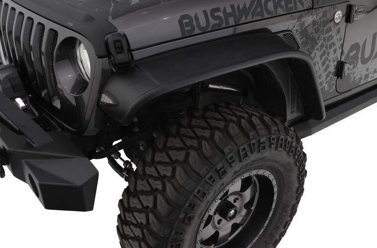 Расширители колесных арок Jeep Gladiator JT/Wrangler JL 18-22 к-кт 2 шт перед Flat Style Bushwacker 10101-07