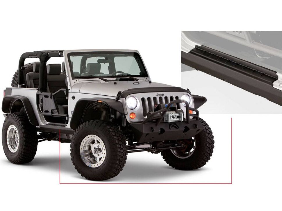 Накладки порогов Jeep Wrangler JK 07-18 Trail Armor Bushwacker 14011
