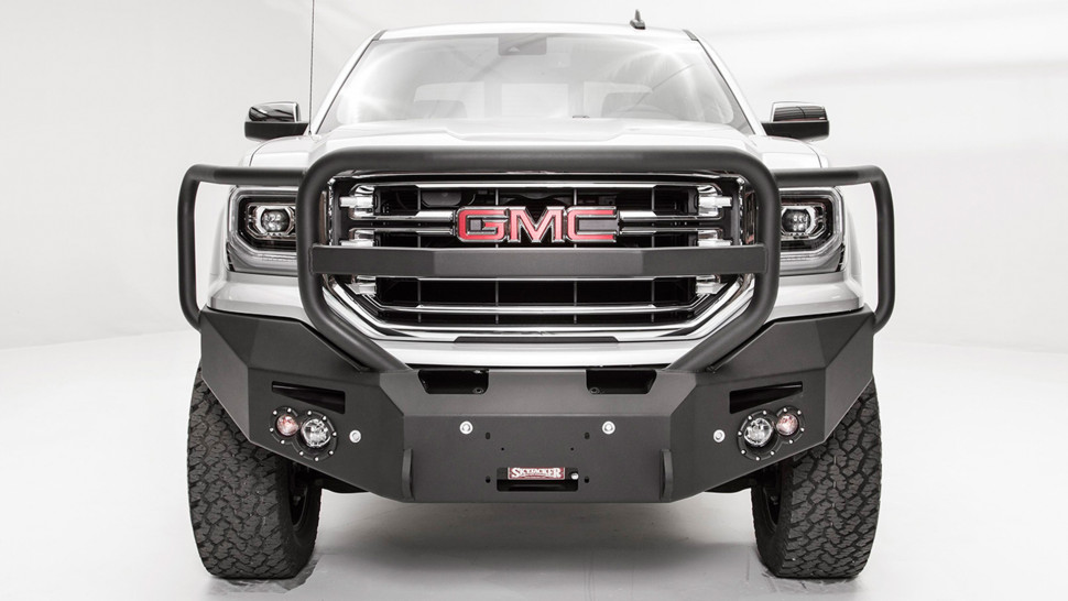 Передний бампер Premium с дугами GMC Sierra 1500 16-18 Fab Fours GS16-F3950-1