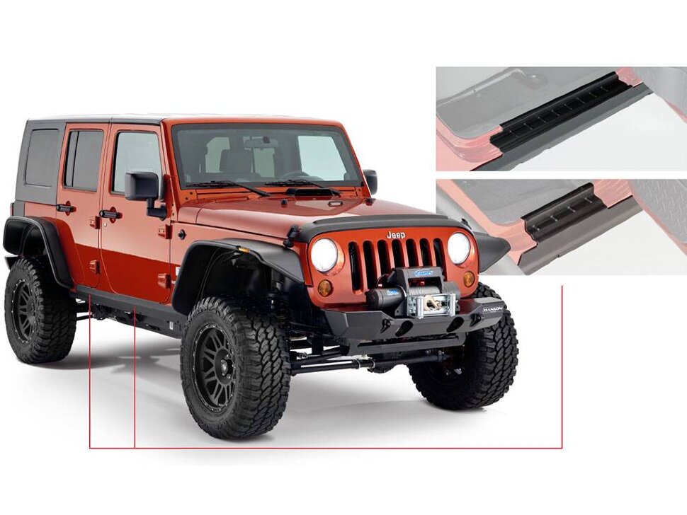 Накладки порогов Jeep Wrangler JK 07-18 Trail Armor Bushwacker 14012