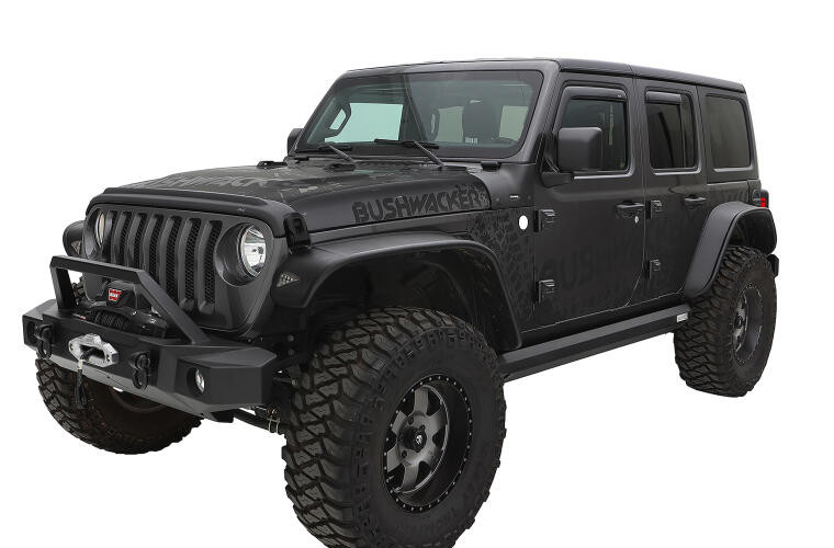 Расширители колесных арок Jeep Wrangler JL 18-22 к-кт 4 шт Black Flat Style Bushwacker 10923-07