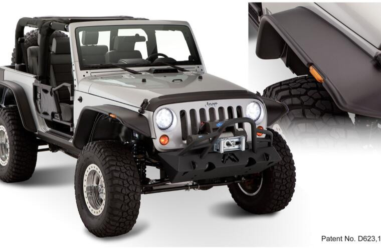 Расширители колесных арок Jeep Wrangler JK 07-18 2Door к-кт 4 шт Black Flat Style Bushwacker 10919-07