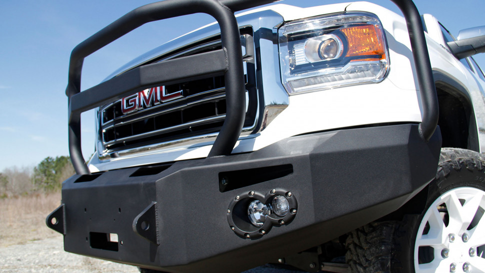 Передний бампер Premium с дугами GMC Sierra 1500 14-15 Fab Fours GS14-H3150-1