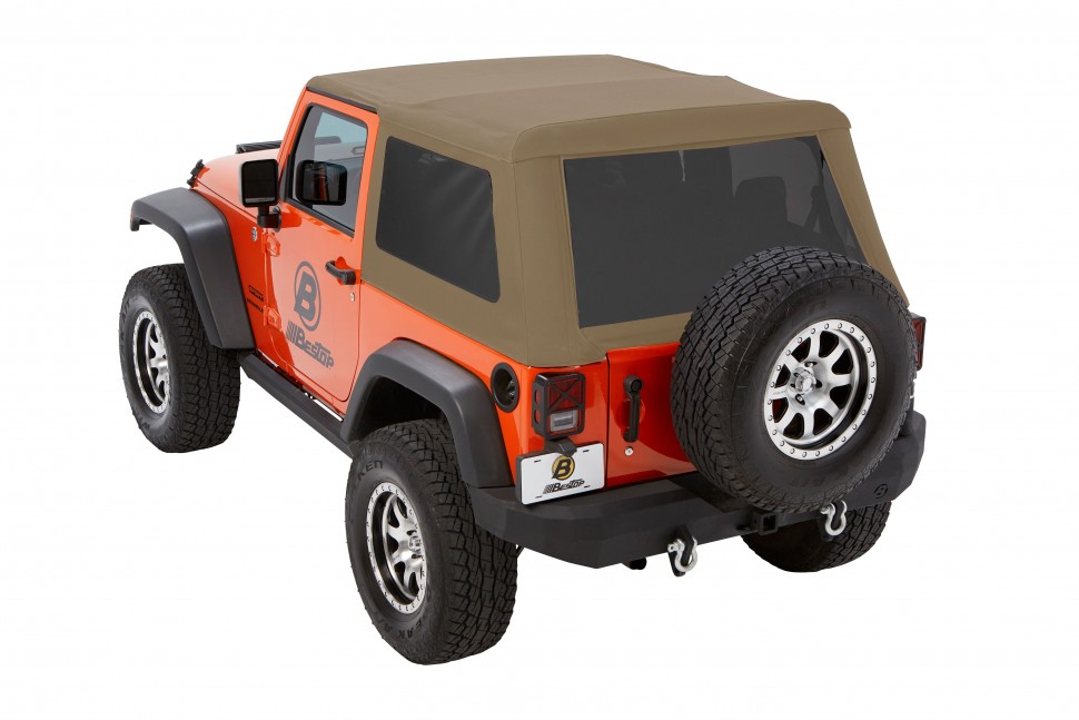 Мягкая крыша софт топ Jeep Wrangler JK 07-18 2 Door (Tan) Trektop Glide Bestop 5492271