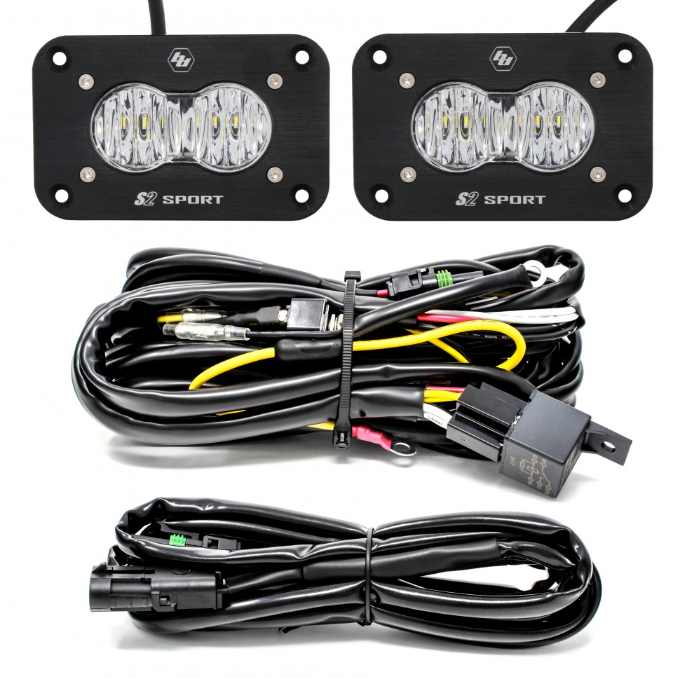 Дополнительные LED фары скрытого монтажа 2.93"x1.68" Рассеянный свет (пара) S2 Sport LED Light Baja Designs 547807