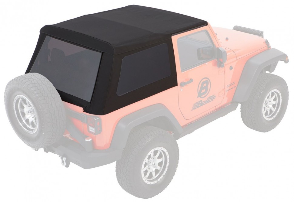 Мягкая крыша софт топ Jeep Wrangler JK 07-18 2 Door (Black Diamond) Trektop Glide Bestop 5492235