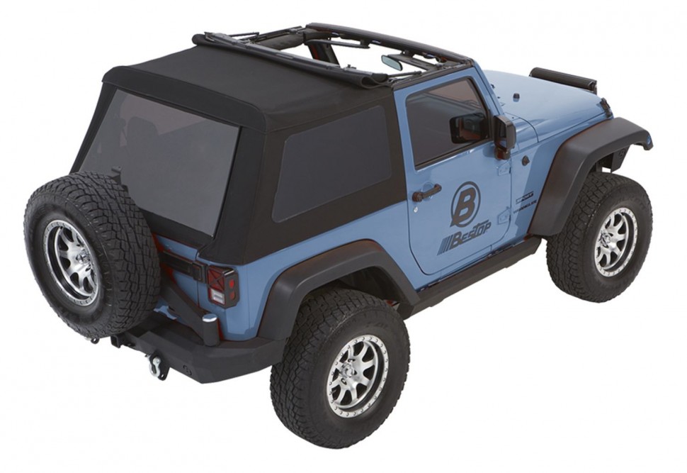 Мягкая крыша софт топ Jeep Wrangler JK 07-18 2 Door (Black Twill) Trektop Glide Bestop 5492217