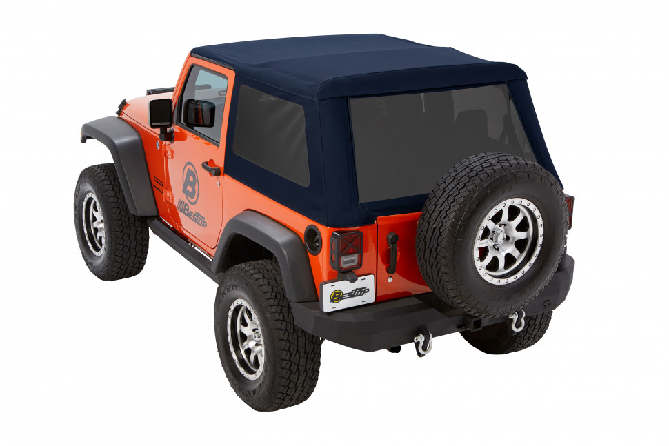 Мягкая крыша софт топ Jeep Wrangler JK 07-18 2 Door (Navy Blue) Trektop Glide Bestop 5492269