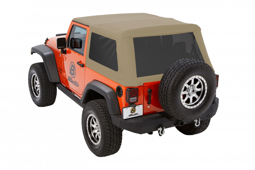 Мягкая крыша софт топ Jeep Wrangler JK 07-18 2 Door (Pebble Beige) Trektop Glide Bestop 5492274