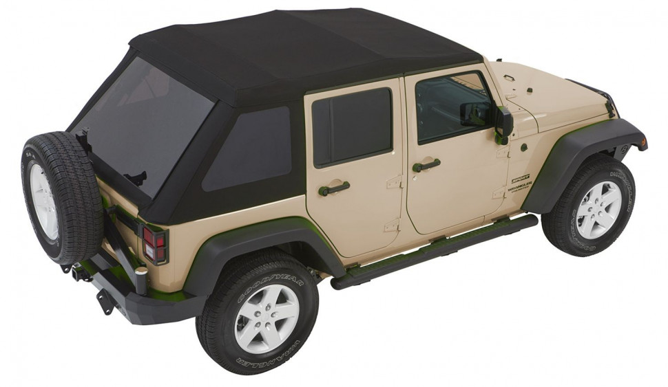 Мягкая крыша софт топ Jeep Wrangler JK 07-18 4 Door (Black Twill) Trektop Glide Bestop 5492317