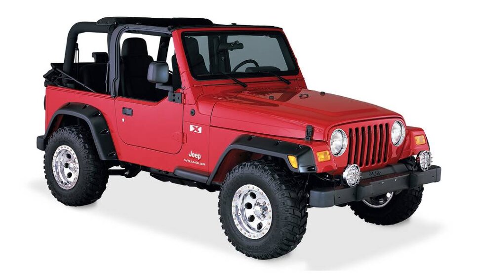 Расширители колесных арок Jeep Wrangler TJ 00-06 к-кт 4 шт. Pocket Style Bushwacker 10917-07