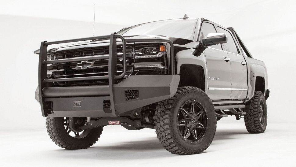 Передний бампер с защитной дугой Black Steel Elite Chevrolet Silverado 1500 16-18 Fab Fours CS16-R3860-1