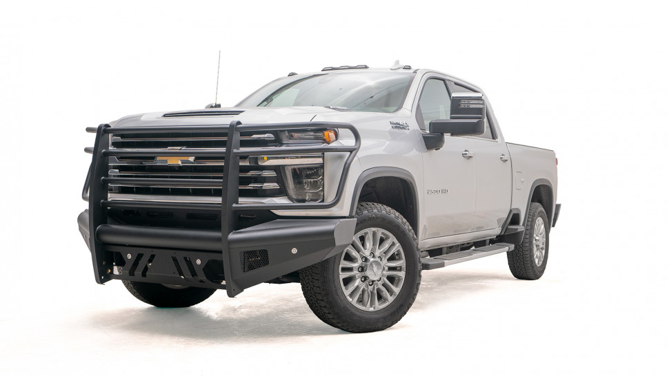 Передний бампер с защитной дугой Black Steel Elite Chevrolet Silverado 2500/3500 20-22 Fab Fours CH20-Q4960-1