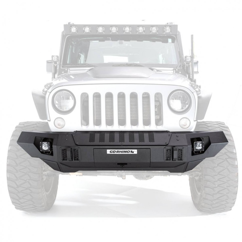 Передний бампер под лебедку Jeep Gladiator JT/Wrangler JK/JL 07-23 Trailline Straight Go Rhino 230116T